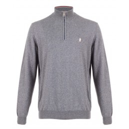 achat Pull à col demi zip MCS Homme Gris face