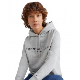 achat Sweatshirt à capuche Tommy Hilfiger Femme HERITAGE Gris détails