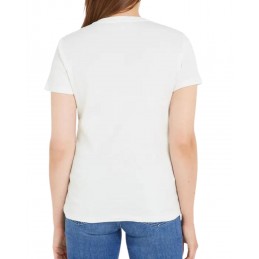 achat T-shirt Tommy Hilfiger Femme col V Blanc dos
