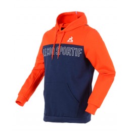 achat Sweatshirt à capuche Le Coq Sportif Homme Orange/Bleu face