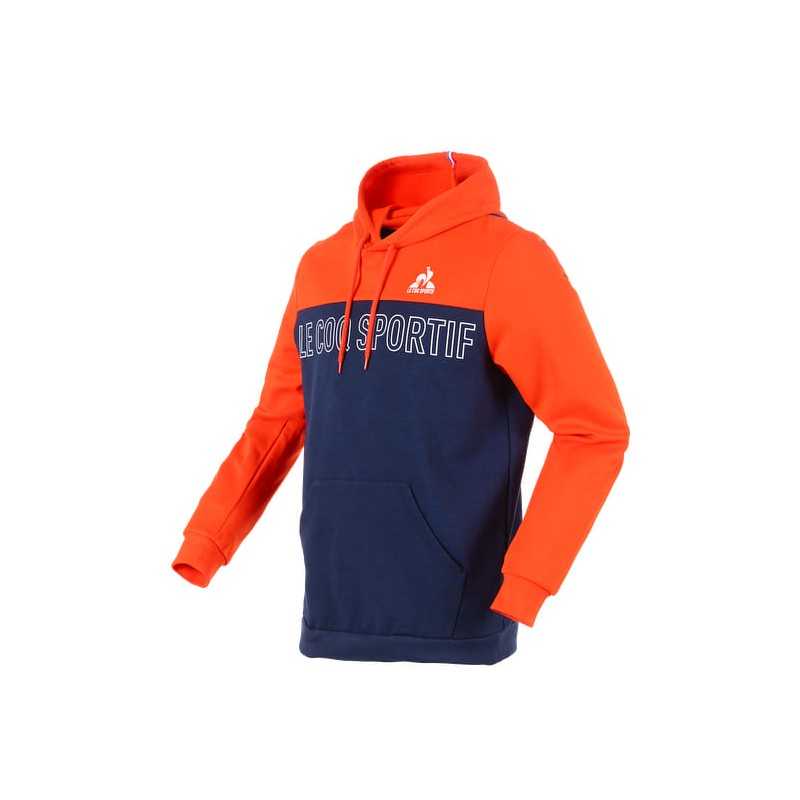 achat Sweatshirt à capuche Le Coq Sportif Homme Orange/Bleu face