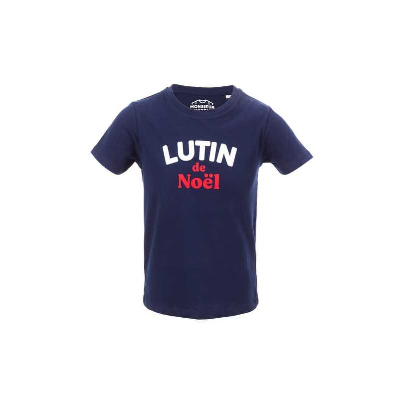 achat T-shirt Monsieur T-shirt Lutin de Noël Enfant Bleu face