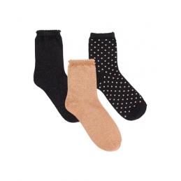 achat Lot 3 paires de chaussettes PIECES Femme LUREX Tricolore pailletées face