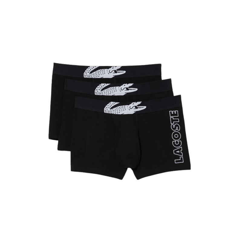 achat Lot de 3 boxers LACOSTE COURT noir face