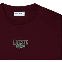 achat T-shirt LACOSTE femme PRINT COTTON JERSEY rouge logo
