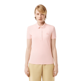 achat Polo LACOSTE femme SLIM FIT rose porté