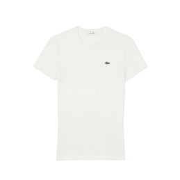 achat T-shirt LACOSTE femme CORE ESSENTIALS blanc face