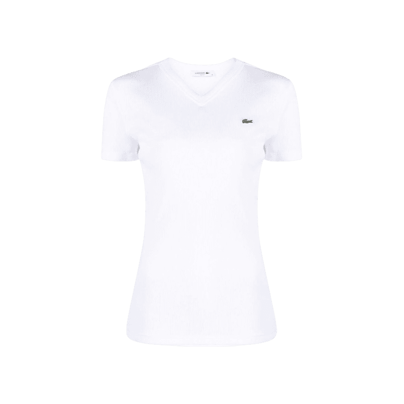 achat T-shirt LACOSTE femme SLIM FIT blanc face