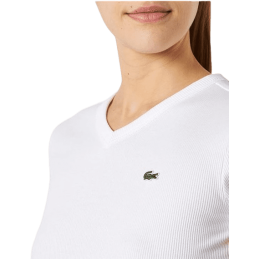 achat T-shirt LACOSTE femme SLIM FIT blanc logo