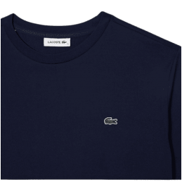 achat T-shirt LACOSTE femme NECK PREMIUM bleu logo