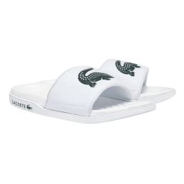 achat Claquettes LACOSTE homme CROCO DUALISTE blanc face