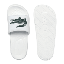 achat Claquettes LACOSTE homme CROCO DUALISTE blanc semelle