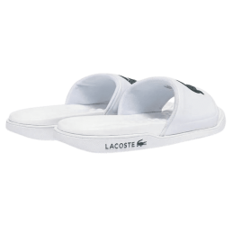 achat Claquettes LACOSTE homme CROCO DUALISTE blanc dos