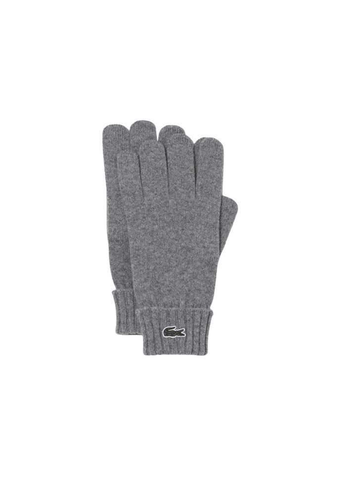 achat Gants LACOSTE unisexe gris face