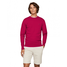 achat Pull Tommy Hilfiger Homme 1985 CREW NECK Bordeaux porté