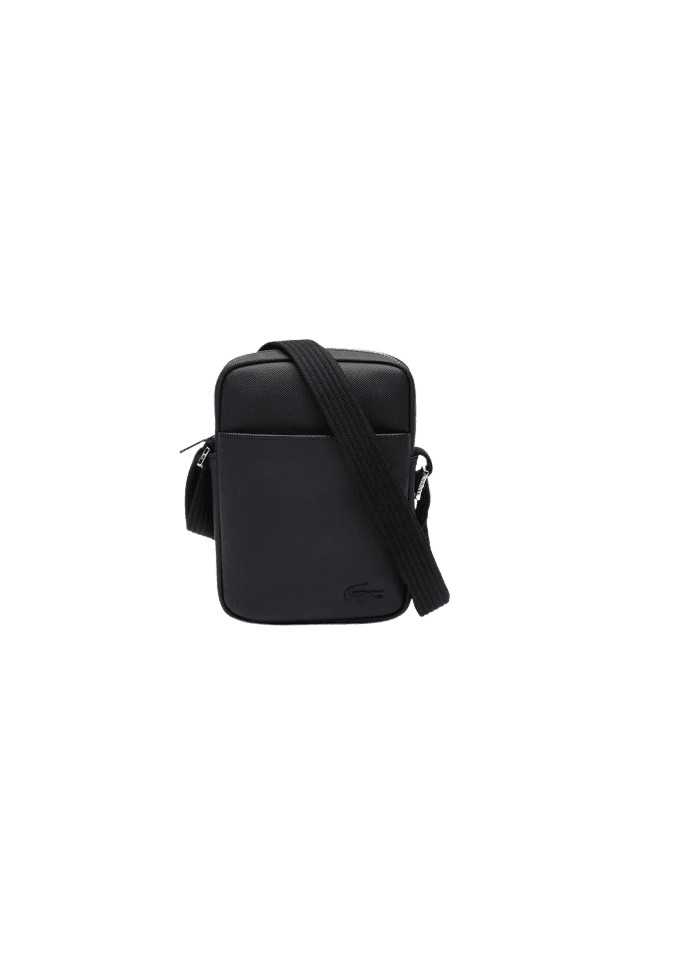 achat Sacoche LACOSTE homme EFFET PETIT PIQUÉ noir face