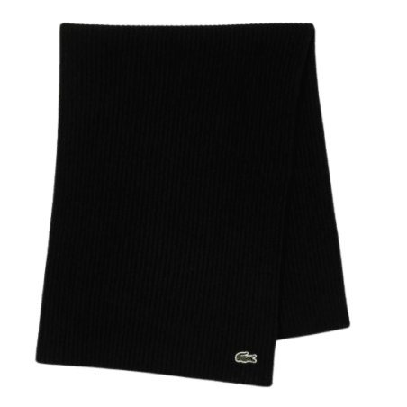 achat Echarpe LACOSTE unisexe COTELEE noir face