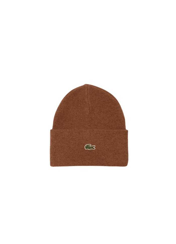 achat Bonnet LACOSTE unisexe KNITTED marron face