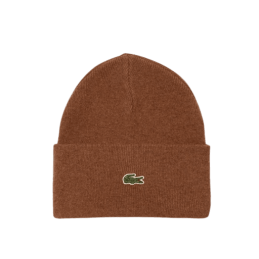 achat Bonnet LACOSTE unisexe KNITTED marron face