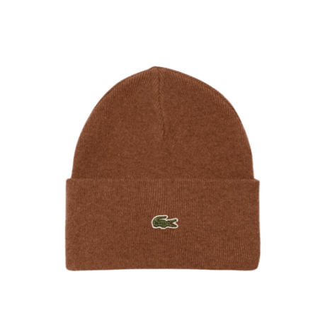 achat Bonnet LACOSTE unisexe KNITTED marron face