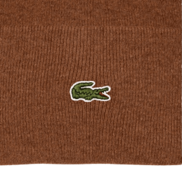 achat Bonnet LACOSTE unisexe KNITTED marron logo