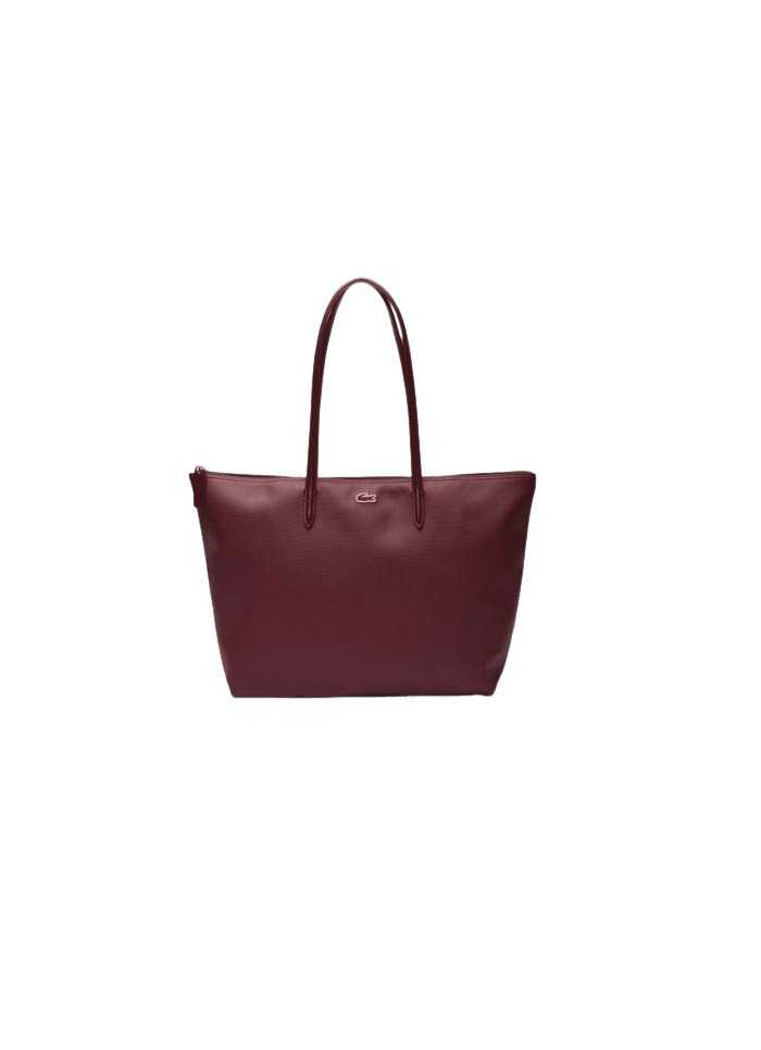 achat Sac LACOSTE femme ZIP TOTE BAG bordeau face