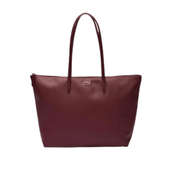 achat Sac LACOSTE femme ZIP TOTE BAG bordeau face