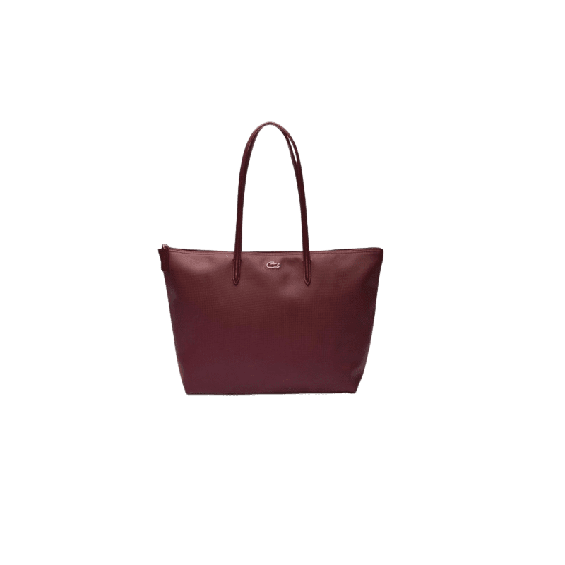 achat Sac LACOSTE femme ZIP TOTE BAG bordeau face