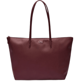 achat Sac LACOSTE femme ZIP TOTE BAG bordeau face