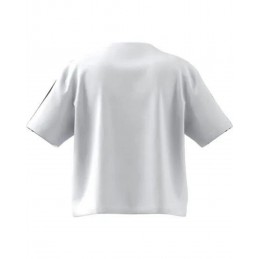 achat T-shirt Crop Top Adidas Femme 3 bandes Blanc dos