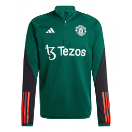 achat Sweat col zippé Adidas Manchester United FC Vert face