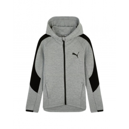 achat Sweat à capuche zippé Puma Enfant EVS CR FZ Gris face