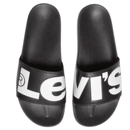 achat Claquettes LEVIS homme JUNE noir logo
