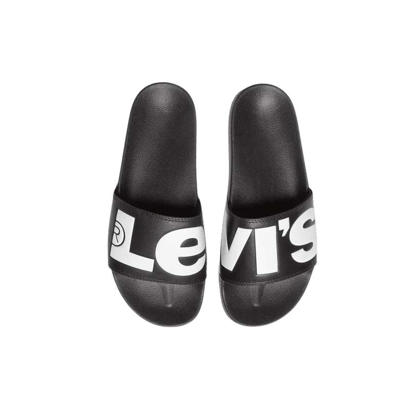 achat Claquettes LEVIS homme JUNE noir logo
