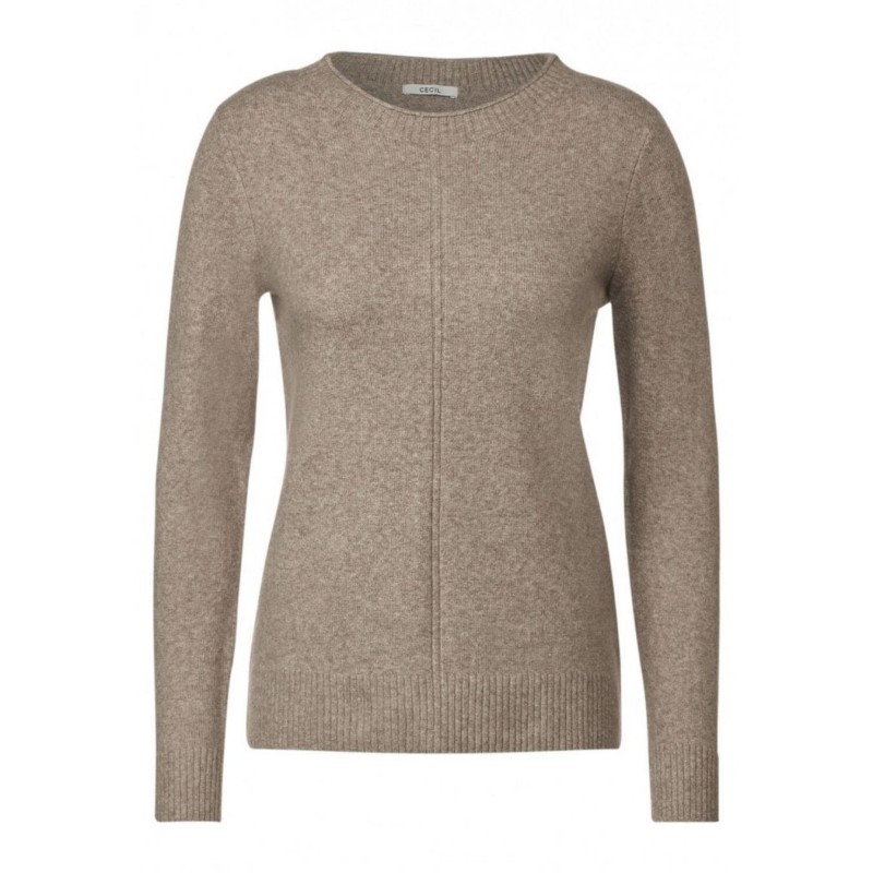 achat Pull col rond Cecil Femme NOS COSY HIGH Beige face