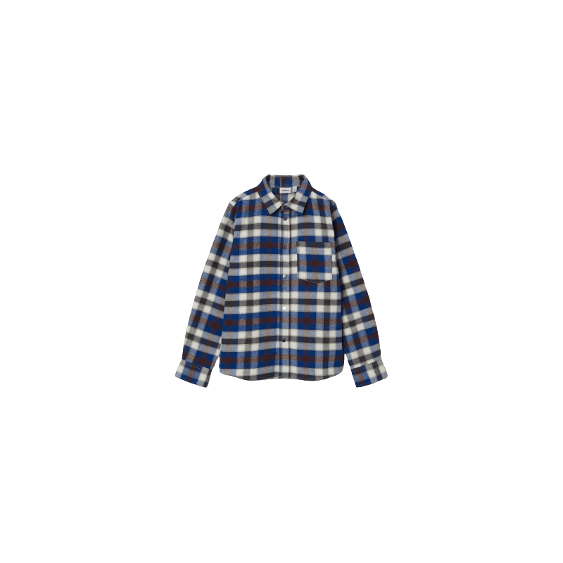 Achat chemise à carreaux Name it Enfant NKMNIDENNIS bleu marine face