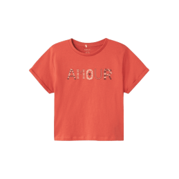 Achat t-shirt AMOUR Name it Enfant NKFTMORINA orange face