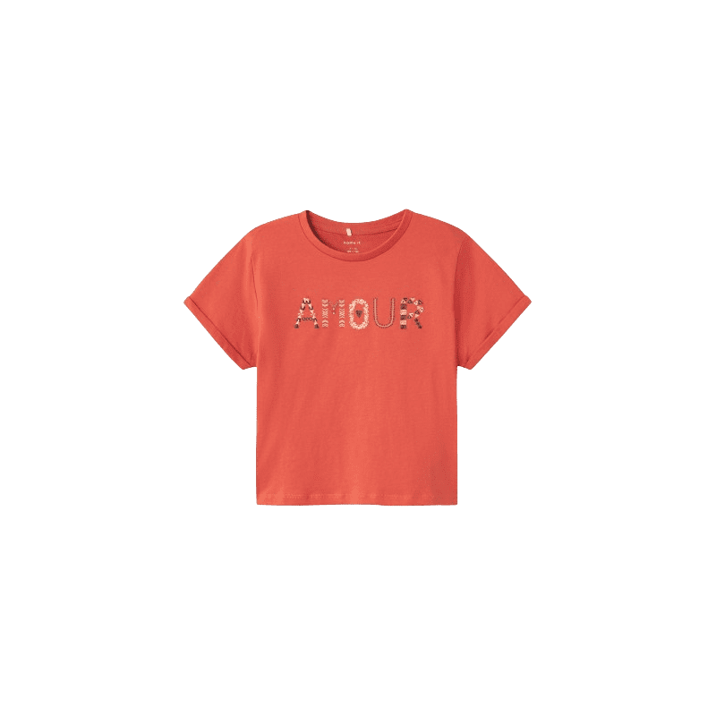 Achat t-shirt AMOUR Name it Enfant NKFTMORINA orange face