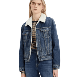 Achat Veste en jean LEVIS Femme ORIGINAL SHERPA TRUCKER Bleu porté