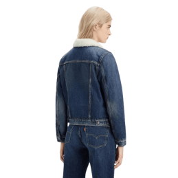 Achat Veste en jean LEVIS Femme ORIGINAL SHERPA TRUCKER Bleu dos