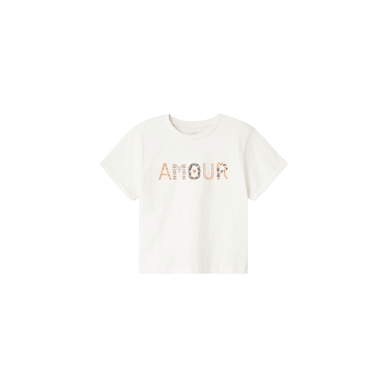 Achat t-shirt Amour Name it Enfant NKFTMORINA blanc face