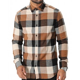 achat Chemise à carreaux Only & Sons Homme ONSGUDMUND Marron face