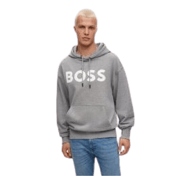 achat Sweat à capuche BOSS homme WEBASICHOOD gris porté