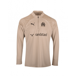 achat Haut d'entraînement Puma OM Adulte 1/4 ZIP Or/sable face