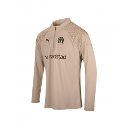 achat Haut d'entraînement Puma OM Adulte 1/4 ZIP Or/sable profil