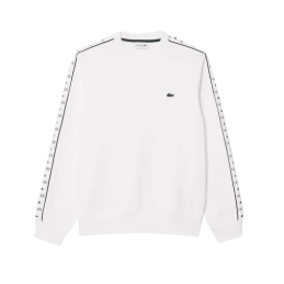 achat Sweatshirt LACOSTE homme BANDE SIGLÉE blanc face