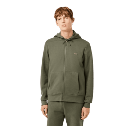 achat Veste LACOSTE homme JOGGER ZIPPÉ kaki porté