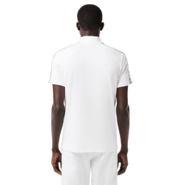 achat Polo LACOSTE homme BANDE SIGLÉE blanc dos