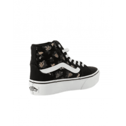 achat Baskets montantes Vans Enfant FILMORE HI PLATFORM Fleuries Noires talon coté