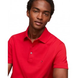 achat Polo Tommy Hilfiger Homme 1985 SLIM Rouge détails